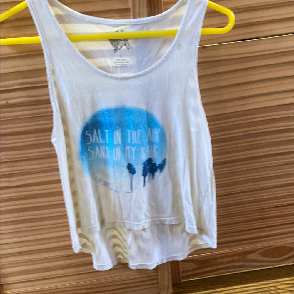 White Graphic Tank Top